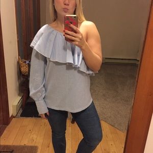 One Shoulder Preppy Loft Blouse